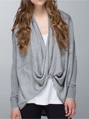 lululemon athletica Light Gray Iconic wrap Open-Front Cardigan
